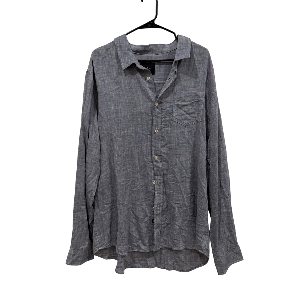 NWT Rails Wyatt Navy Chambray Long Sleeve Button‎ Down Shirt XXL